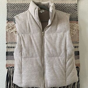 Haven Well Within Cream Ribbed Puffy Vest